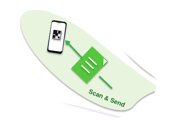 Your computer sends a file toward a nearby phone